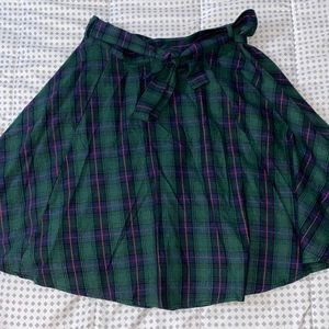 Green plaid skirt